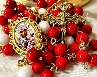 Our Lady of Częstochowa: Handmade Natural Gemstone Rosary