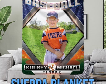 Diamond Shape Custom baseball Sherpa blanket | personalized warm shaw | customized sports cover | Customized Sublimation Sports blanket