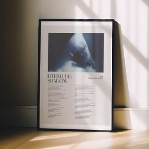 BTS Poster Wall Art Print Decor Suga Art Print BTS Intro: Shadow Room Decor BTS Wall Art Printable Song Lyrics Poster