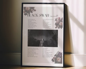BTS Poster Wall Art Print Decor Art Print BTS Black Swan Room Decor BTS Wall Art Printable Song Lyrics Poster