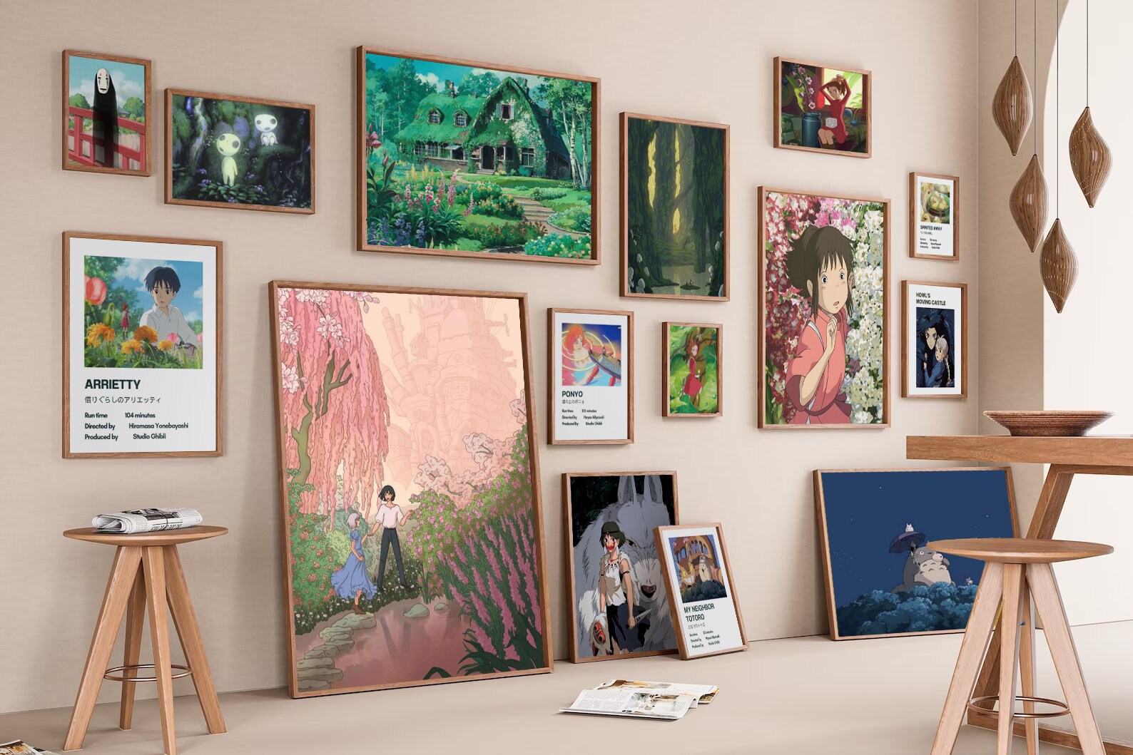 Studio Ghibli Posters Set of 15 Bundle Anime Movie Gallery Wall Prints