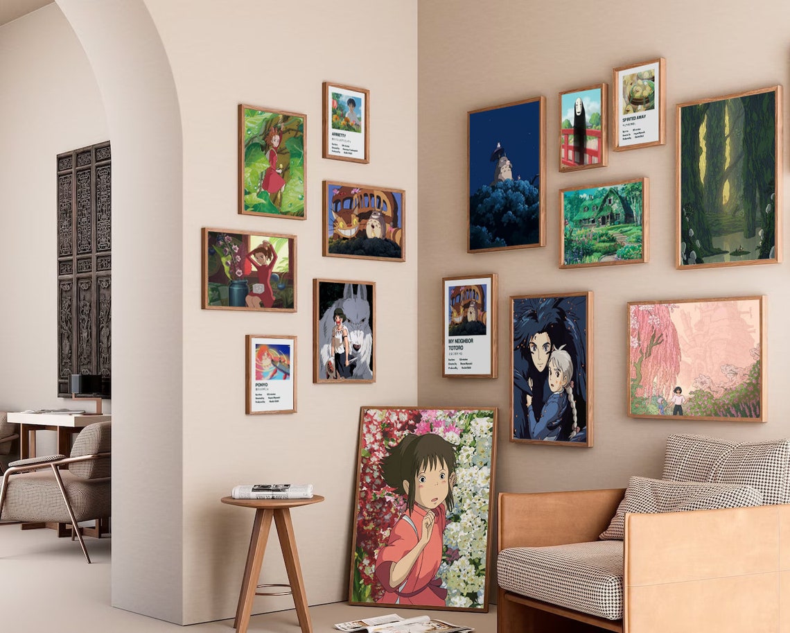 Studio Ghibli Posters Set of 15 Bundle Anime Movie Gallery Wall Prints
