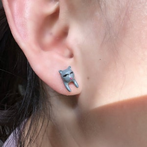 Kitten Earrings，Girls Cat Lover Earrings，Cat earrings，Cute Earrings, Cat Earring Stud for Women，Kitten Jewelry，Animal Accessories