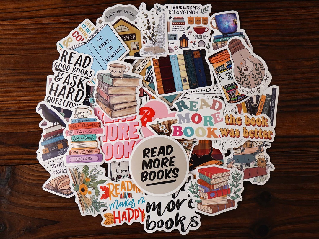 50 PCS Book Stickers, Inspirational Reading Water Bottle Stickers for ...
