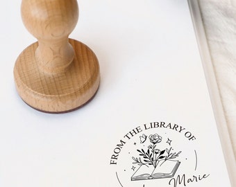 Book Stamp, Custom library Stamp, Book Embosser Stamp, From the Library of Stamp, Book Lover Gift,Personalized Stamp, Book Stamp Self Inking