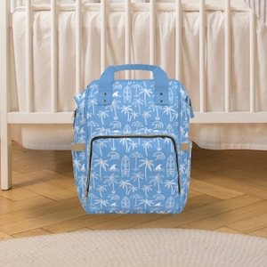 Baby Diaper Bag Tote Gift for Baby Shower Surf Diaper Bag Backpack Blue Diaper Bag Gift for New Mom Pregnancy Gift Beach Diaper Bag Beach