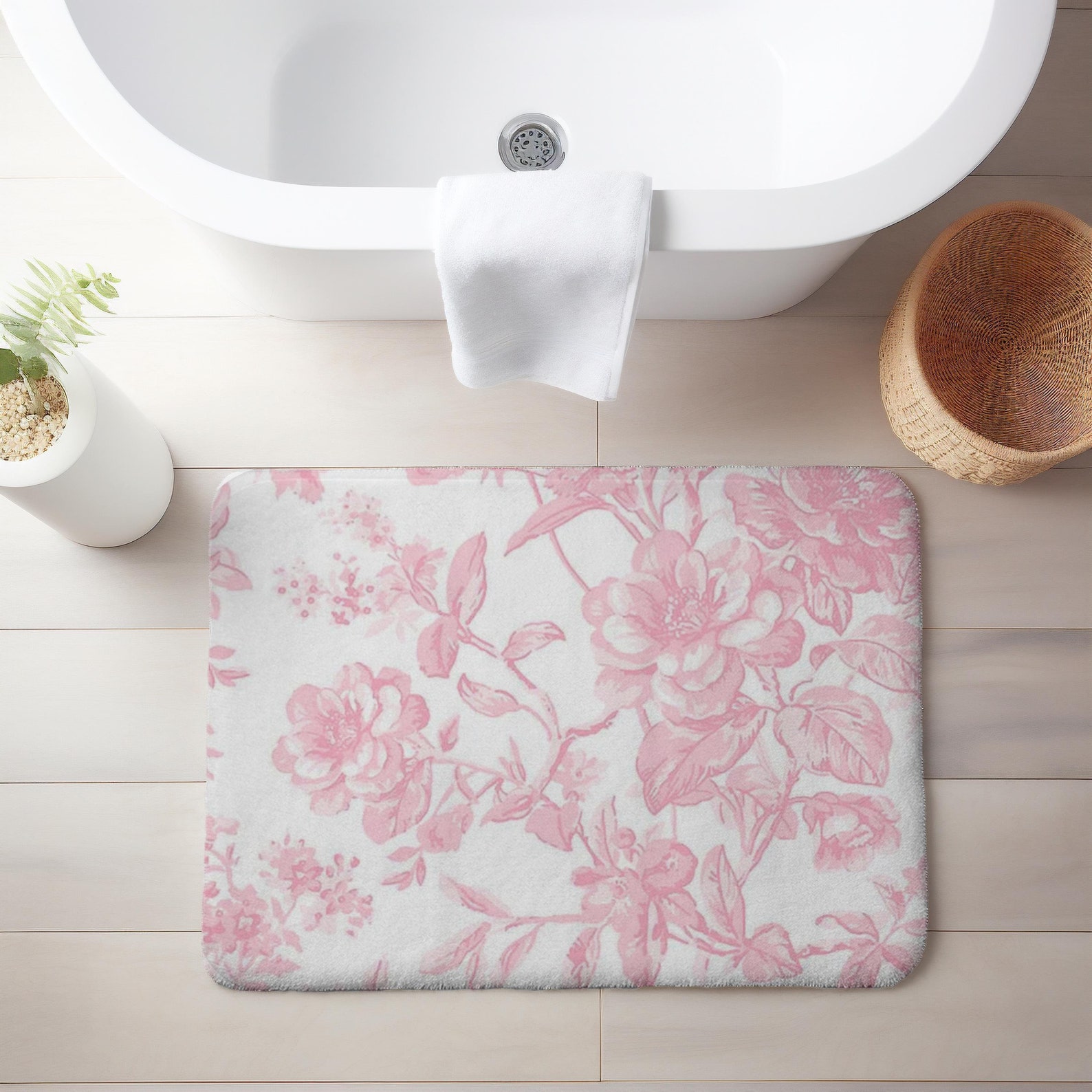Cute Bath Mat Unique Bath Mat Cute Floral Bath Mat Coquette Bath Mat ...