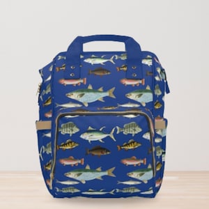 Baby-Windeltasche Tote Geschenk für Babyparty-Angeln-Tasche Rucksack Fisch-Windeltasche Geschenk für neue Mutter Schwangerschaft Geschenk Weiß Windeltasche Junge