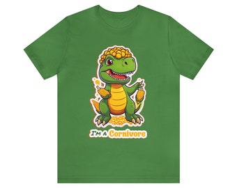 I'm a Cornivore, vegetarian dinosaur shirt, cute dinosaur, corny joke, corn pun, vegetarian gift, pun shirt, gift for her, gift for him