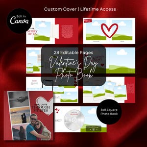 DIY Customizable Photo Book Canva Template for Girlfriend, Boyfriend | Personalized Memory Book | Valentine’s Day Themed