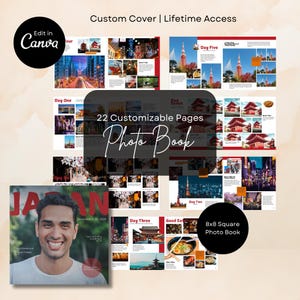 DIY Customizable Photo Book Canva Template for Travel | DIY Personalized Memory Book | Unique Japan-Inspired Gift