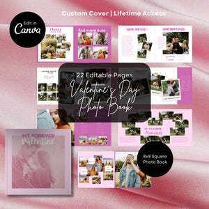 DIY Customizable Photo Book Canva Template for Girlfriend, Boyfriend | Personalized Memory Book | Valentine’s Day Themed
