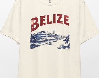 Camiseta gráfica vintage de Belize: camisa de viagem retrô desbotada