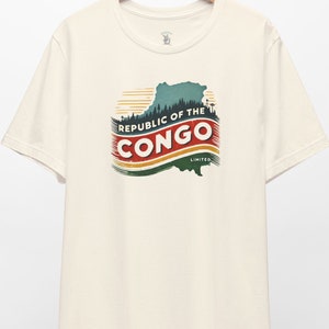 Retro Congo Shirt Gift for Congo Trip Popular Retro T-Shirt Vintage African Apparel Summer Spring Fall Stylish Faded Congo Shirt