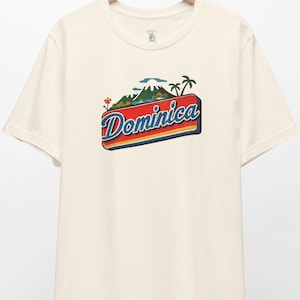 Retro Dominica Shirt Gift for Dominica Trip Popular Retro T-Shirt Vintage Beach Apparel Summer Spring Fall Stylish Faded Dominican Shirt