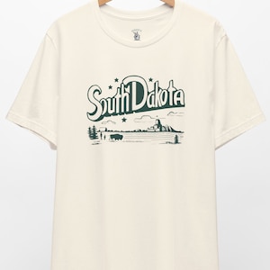 Maglietta grafica del South Dakota: maglietta con paesaggio retrò dello stato