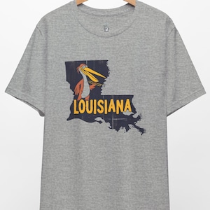 Vintage Louisiana Shirt Cool Pelican State Gift Popular Shirt Retro Vacation T-Shirt Vintage Apparel Summer Spring Fall Stylish State Shirt