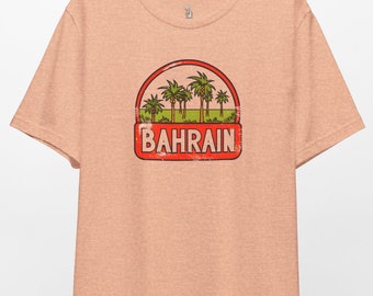 Retro Bahrain Shirt Gift for Bahrain Trip Popular Retro T-Shirt Vintage Middle Eastern Apparel Summer Spring Fall Stylish Faded Shirt