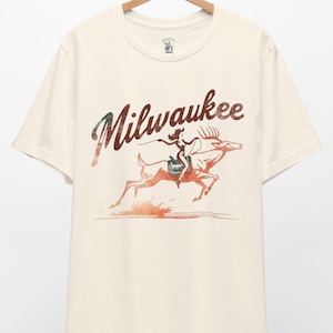 Chemise vintage Milwaukee T-shirt ras du cou unisexe Cadeau pour fan de Milwaukee Cadeau populaire pour fan de sport de Milwaukee vêtements vintage