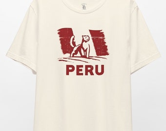 Retro Peru Shirt Gift for Peruvian Popular Shirt Retro Puma T-Shirt Vintage Wildlife Apparel Summer Spring Fall Stylish Peru Shirt
