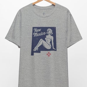 Retro New Mexico Pin-Up Graphic Tee: Vintage Style Shirt