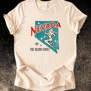 Vintage Nevada Graphic Tee, Retro Silver State Shirt, Silver State Unisex Tee, Travel Souvenir Shirt, Gift for Nevadan, Las Vegas Trip