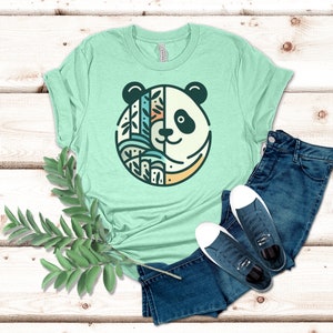 Maglietta con grafica floreale Boho Panda: Maglietta Boho Chic con animali