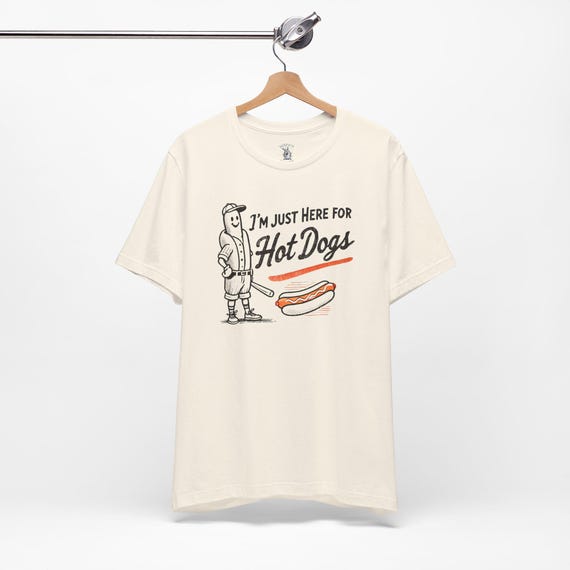 Retro Hot Dog Baseball Tee: Funny Foodie T-Shirt