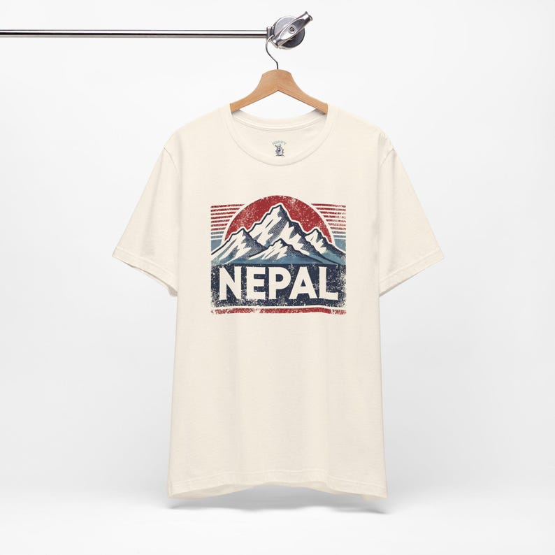 Vintage Nepal Mountain Graphic Tee: Adventure Travel Shirt image 2