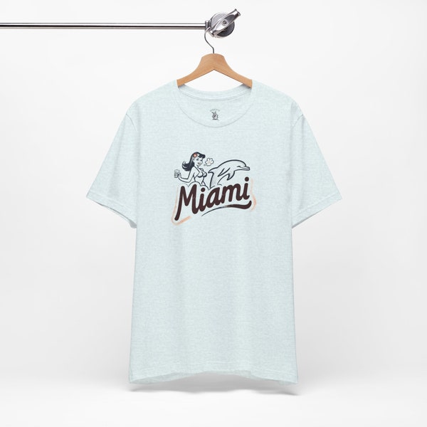 Vintage Miami Shirt Gift for Miami Fan Popular Shirt Retro Dolphin T-Shirt Miami Apparel Summer Spring Fall Stylish Florida T-Shirt