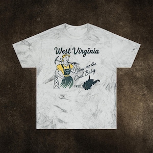 Vintage West Virginia T-Shirt Unisex Comfort Colors Garment Dyed Crewneck T-Shirt Gift for West Virginia Fan Popular Vintage Dyed Shirt