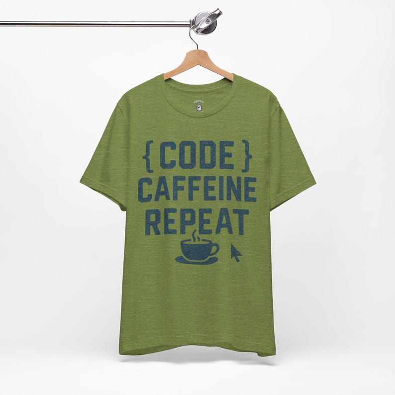 Camiseta Code Caffeine Repeat: Camiseta engraçada de programador imagem 1