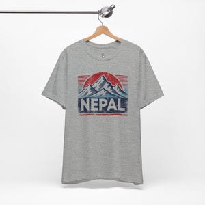 Vintage Nepal Mountain Graphic Tee: Adventure Travel Shirt image 3