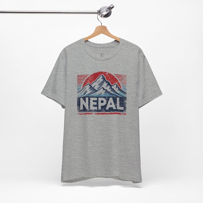 Vintage Nepal Mountain Graphic Tee: Adventure Travel Shirt image 3