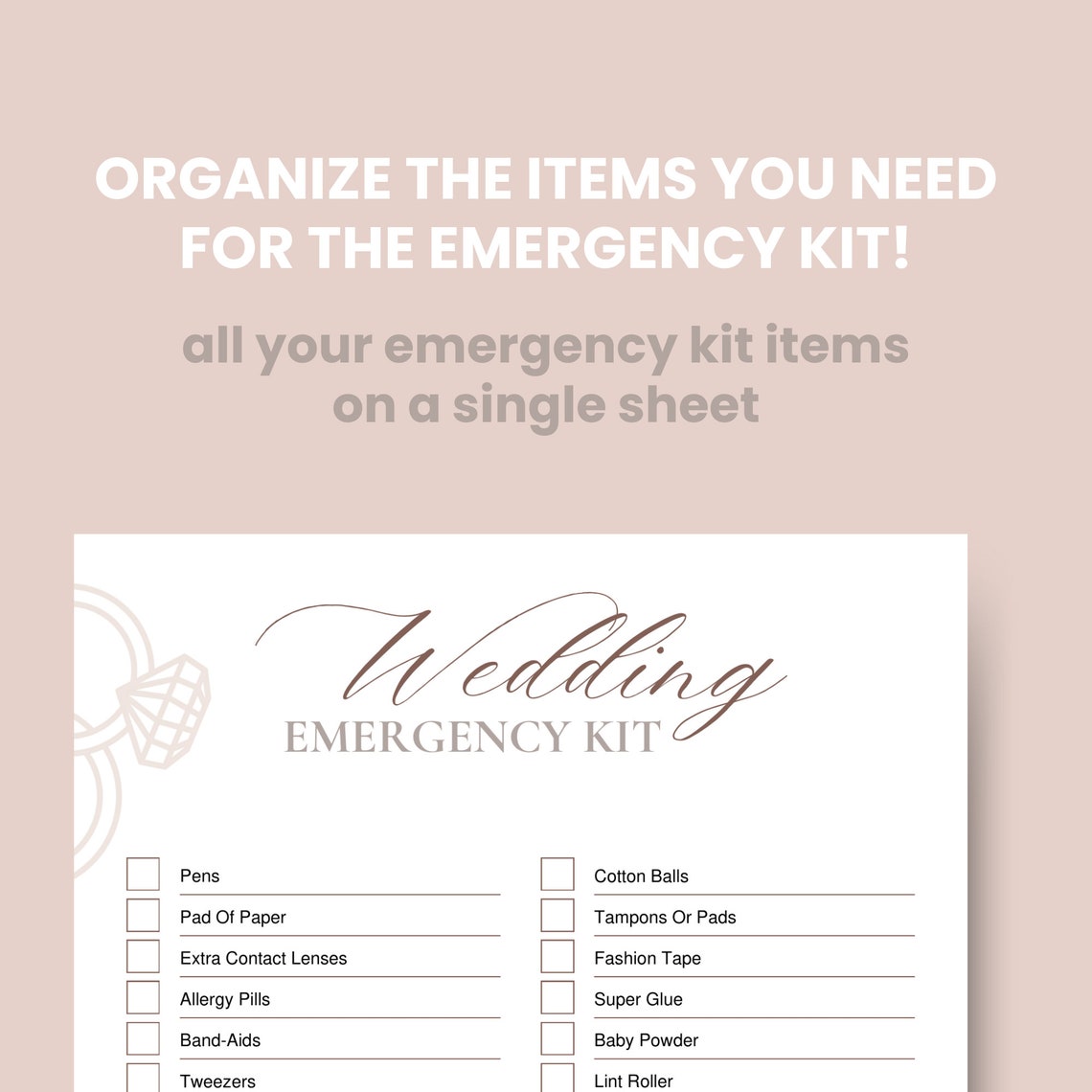 Wedding Checklist, Digital Wedding Template, Wedding Coordinator ...