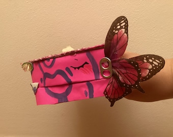 Pink butterfly paper dragon puppet