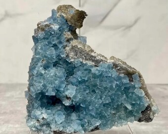 Large Blue Fluorite Specimen Mineral Quartz Cluster Mineral Crystal Home Decor Art Interior Design Gifts gifts for her magical