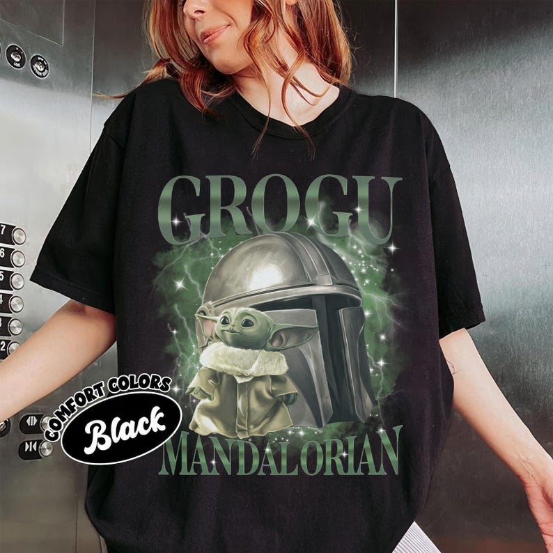Vintage Star Wars The Mandalorian Grogu Shirt, Disney Baby Yoda Tee, The Mandalorian Shirt, Disneyland Family Trip