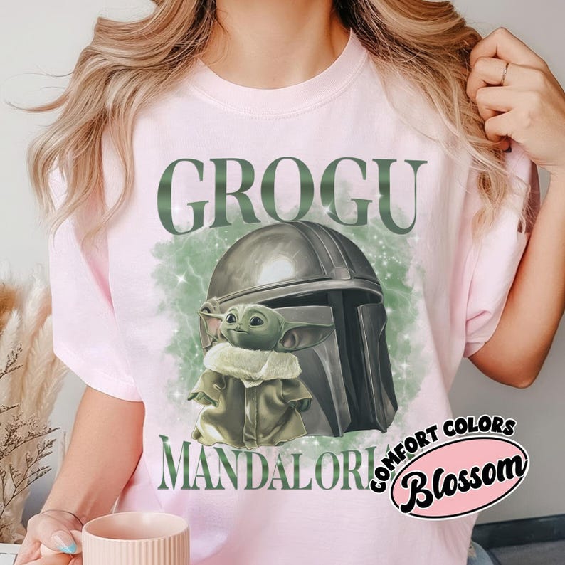 Vintage Star Wars The Mandalorian Grogu Shirt, Disney Baby Yoda Tee, The Mandalorian Shirt, Disneyland Family Trip