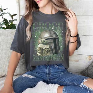 Vintage Star Wars The Mandalorian Grogu Shirt, Disney Baby Yoda Tee, The Mandalorian Shirt, Disneyland Family Trip