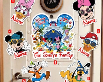 Cruise Vacation 2026 Magnet Door, Personalized Disney Cruise Line Magnet, All Characters Mickey Friends Family Cruise Vacation Magnet