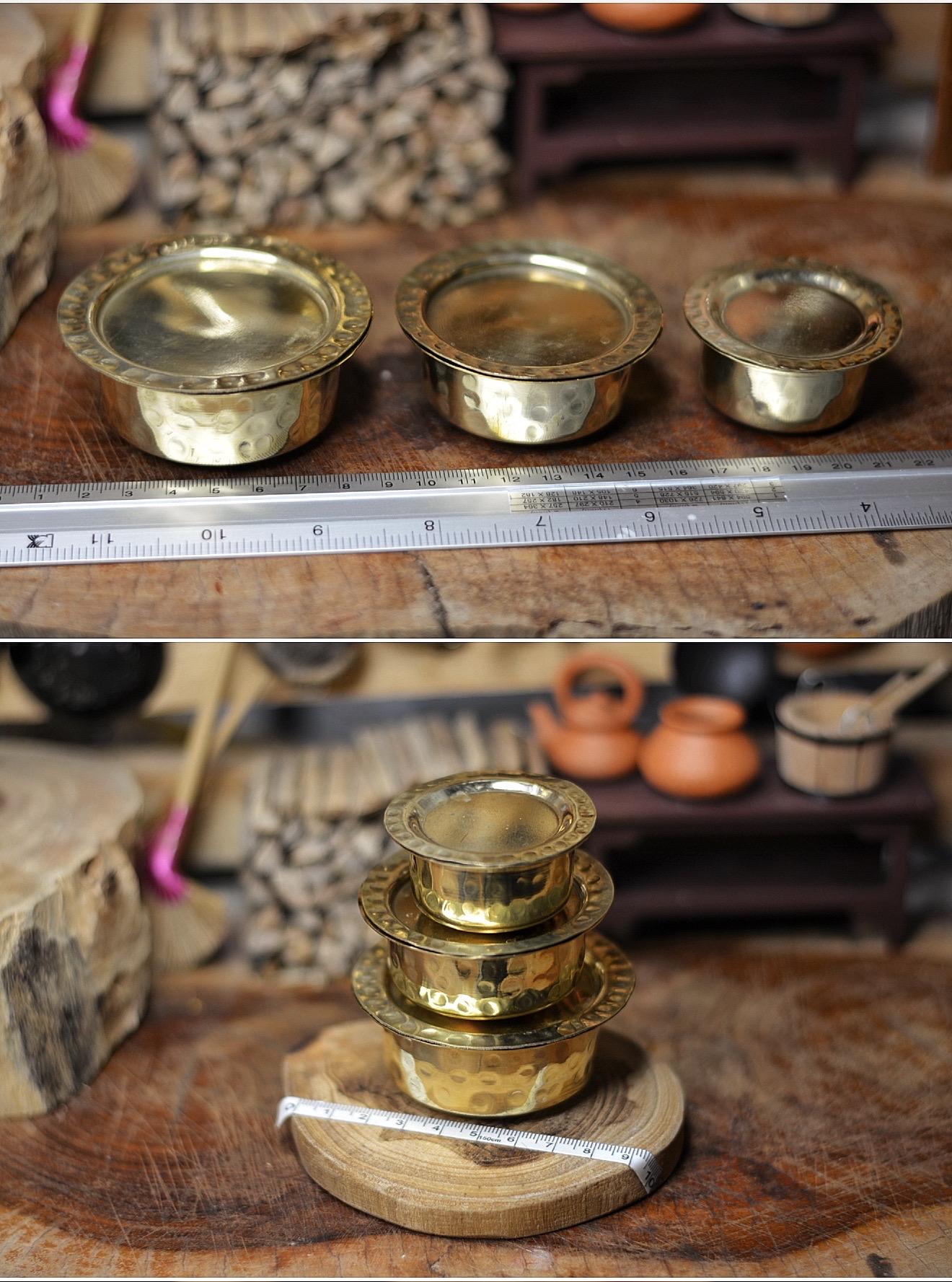 Miniature Cooking Pot With Lid (bhagona Pot) – Steel/brass Functional ...