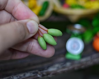 Miniature Clay Mango, Dollhouse Tropical Food Prop