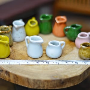 Miniature Ceramic Dollhouse Jug, Teapot, or Jar: Colorful Kitchenware
