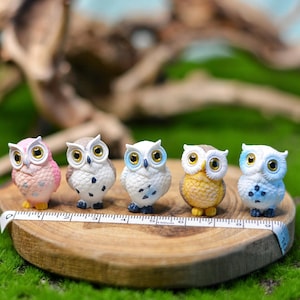 Miniature Resin Baby Owl: Fairy Garden Dollhouse Decor