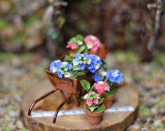 ★いわさきちひろ木製ミニアート3点Motherday &baby &flower Handmade Clay Miniature Hydrangea: Dollhouse Garden Flower - Etsy