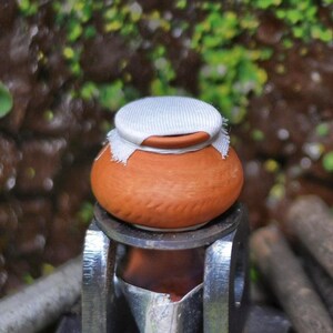 Handcrafted Mini-Mouthed Pottery Steam Pot and Pottery Stove: Unique Miniature Decor