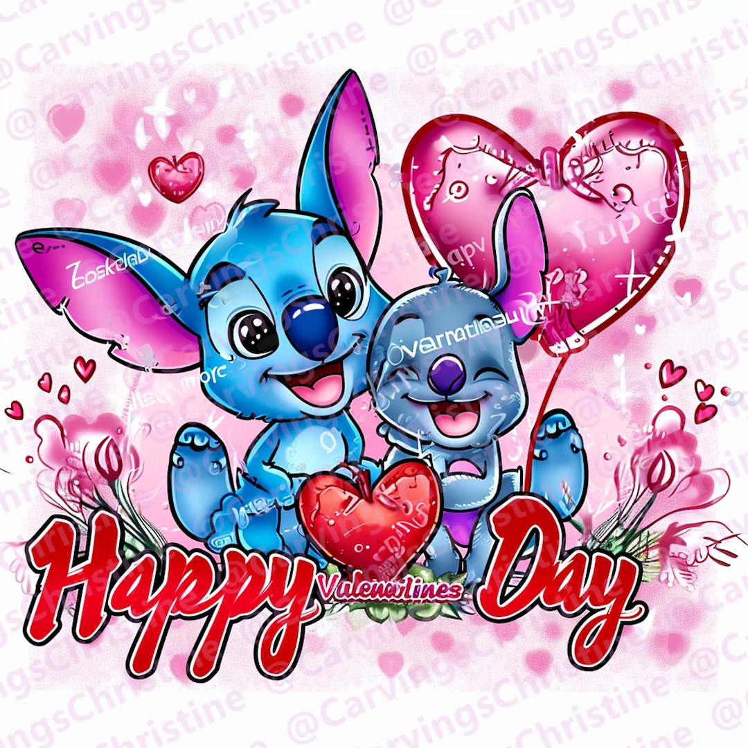 Happy Valentine' S Day Stitch Png, Sublimation Design,png,valentines ...