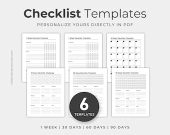 Declutter Planner PDF | 30 Day Declutter Challenge, Home Organization Routine, Cleaning Schedule, Editable Checklist & Templates