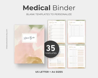 Medical Binder & Health Tracker, Medication Log for Health Management, Blood Pressure Log, Symptom Tracker, Medical Journal Planner, PDF